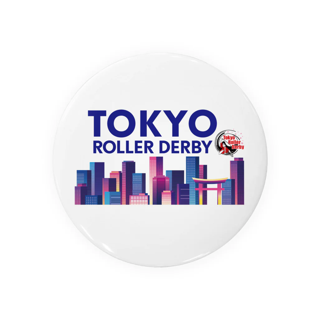 東京ローラーダービーのTokyo Skyline（Blue character) 缶バッジ