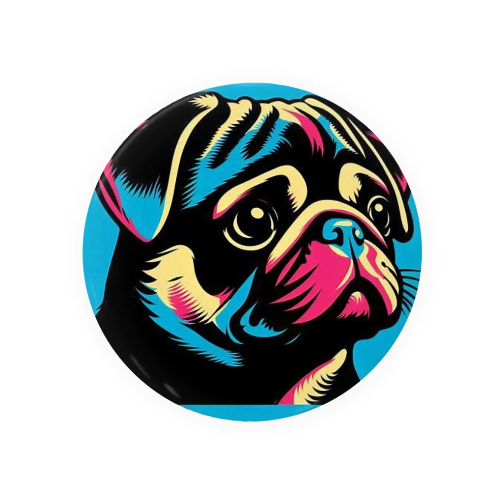 黒パグ🖤Black Pug laboratory🖤のBlue Pug series Tin Badge