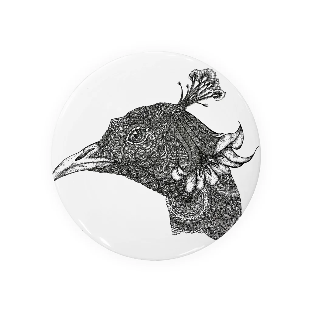 曼荼羅屋のPeacock モノクロームver Tin Badge