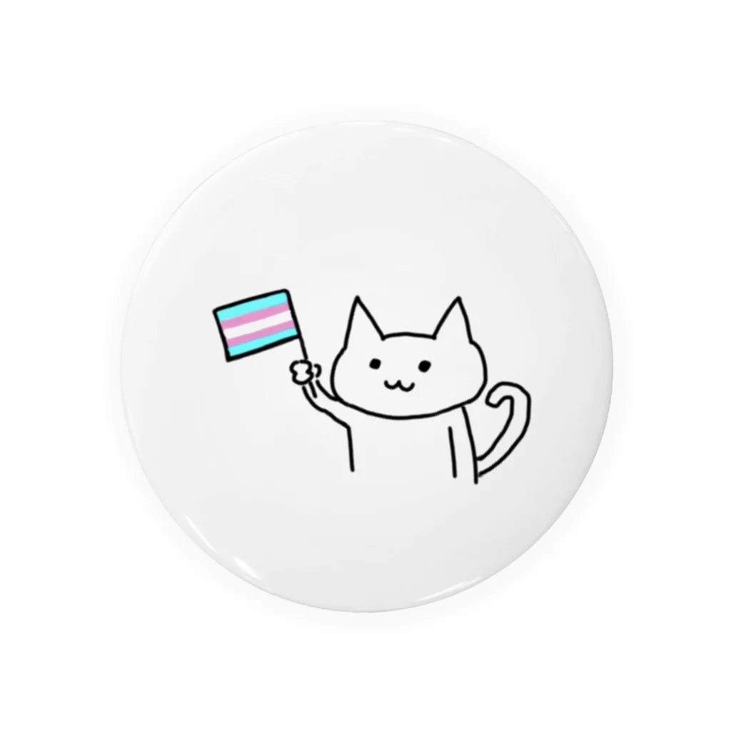 ひろひろのトランスジェンダーフラッグを持ったねこ Tin Badge