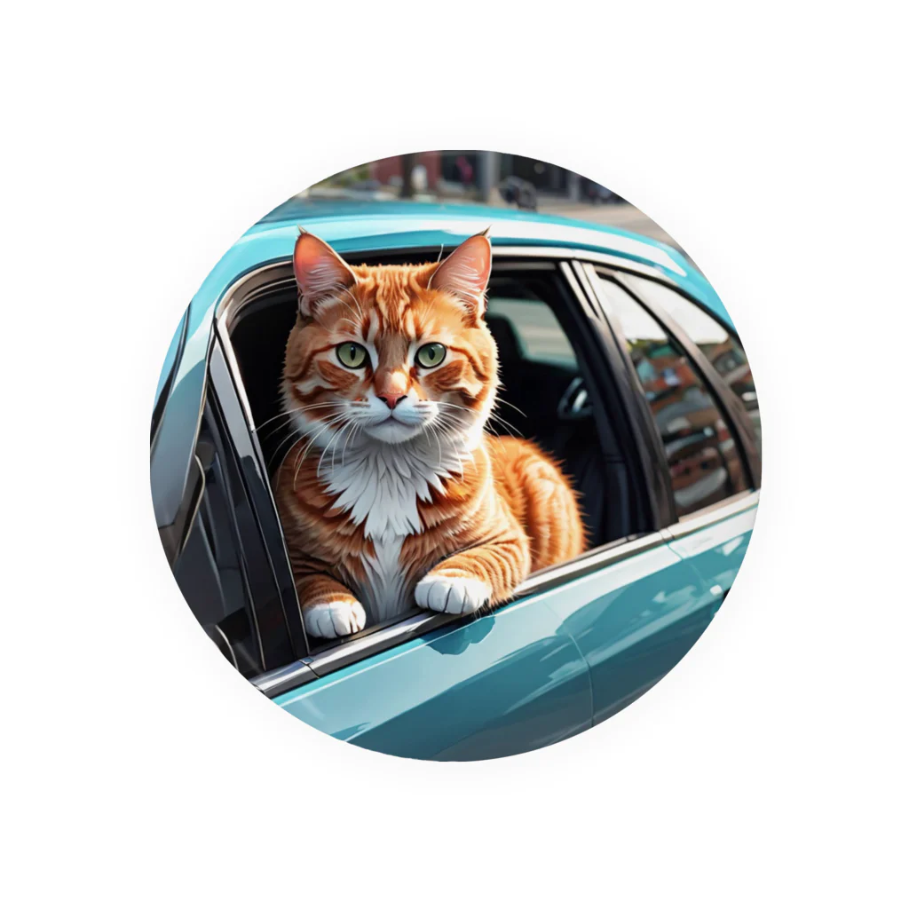 Kobayashi Kayoのドライブ中の猫 Tin Badge