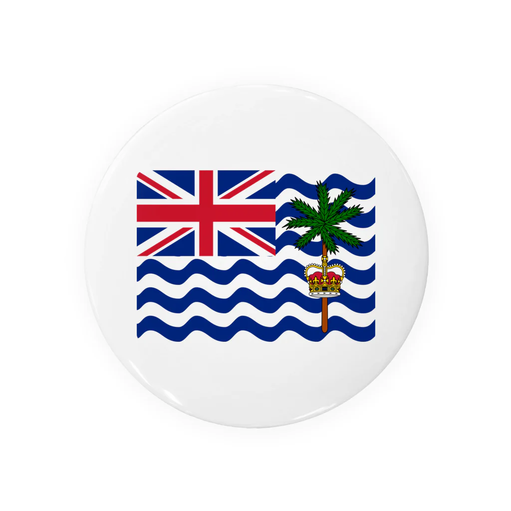 お絵かき屋さんのイギリス領インド洋地域の旗 缶バッジ
