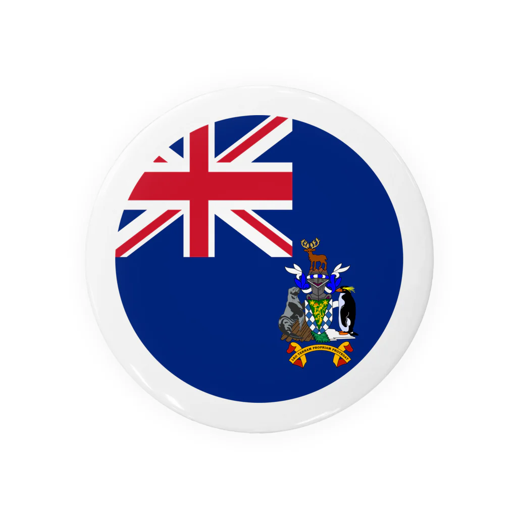 お絵かき屋さんのサウスジョージア・サウスサンドウィッチ諸島の旗 缶バッジ
