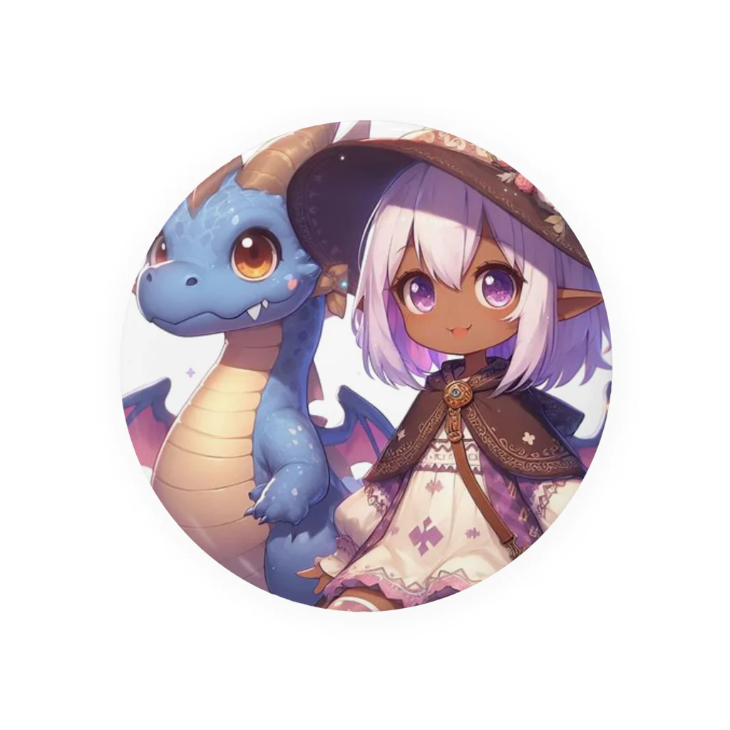 ピクセルパレットのドラゴンと可愛い女の子3 Tin Badge