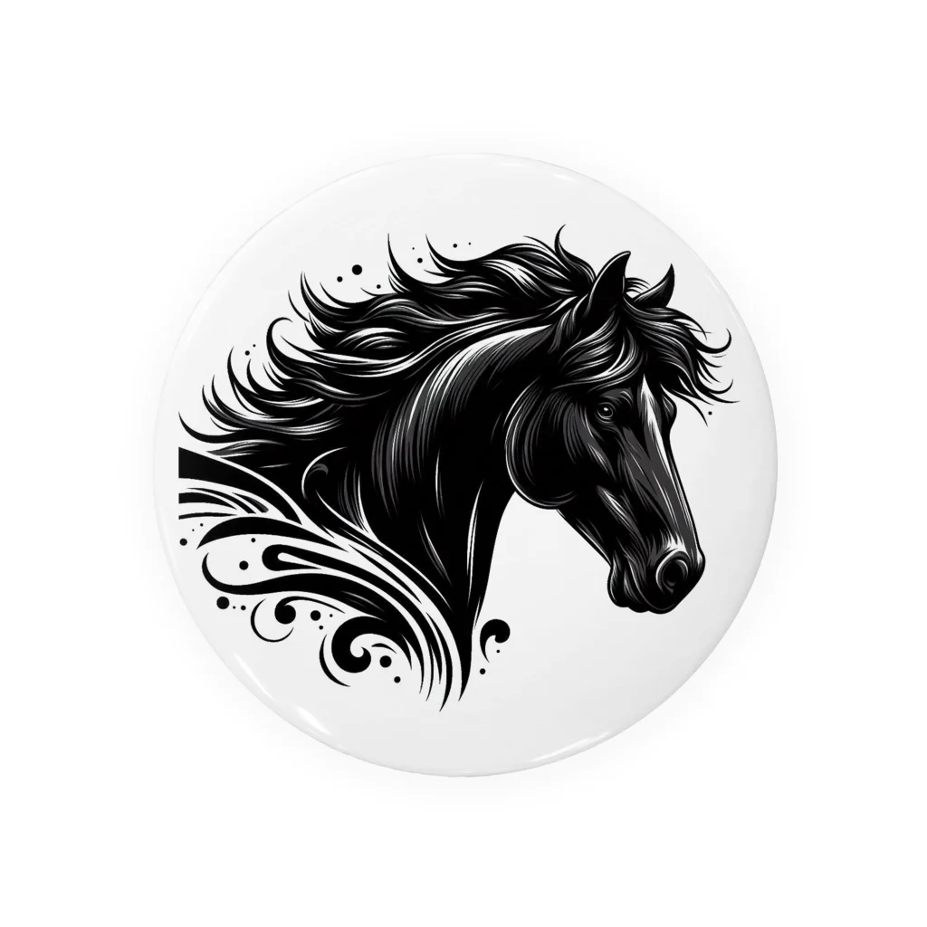 GDWEEDの黒い馬 Tin Badge