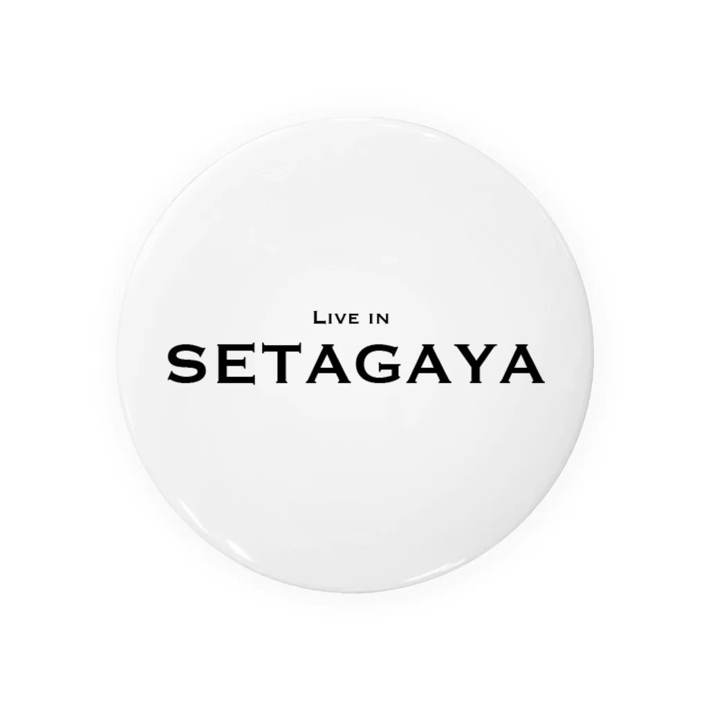 せたが屋さんの世田谷グッズ　ブラックlive in setagayaロゴ（setagaya item） 缶バッジ