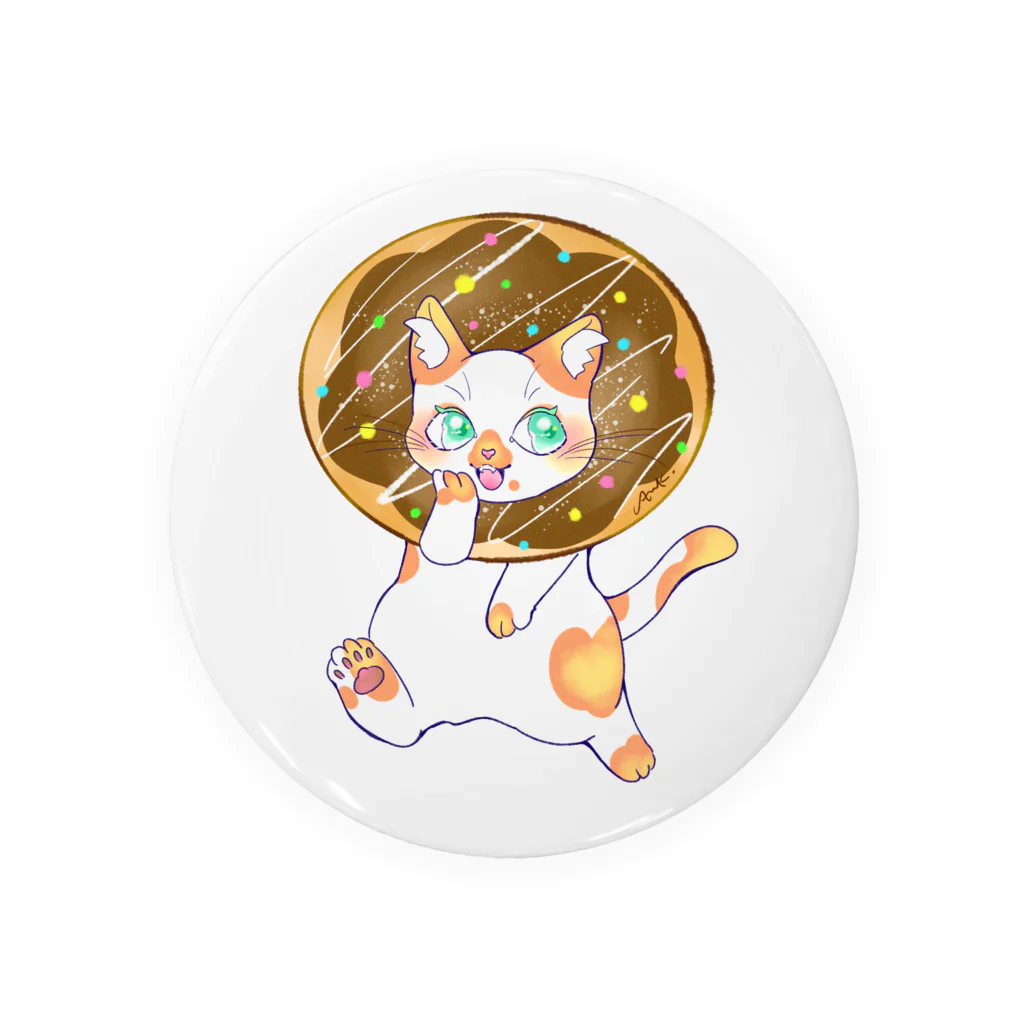 アンクガハク雑貨店のドーナツねこ(チョコレート) Tin Badge