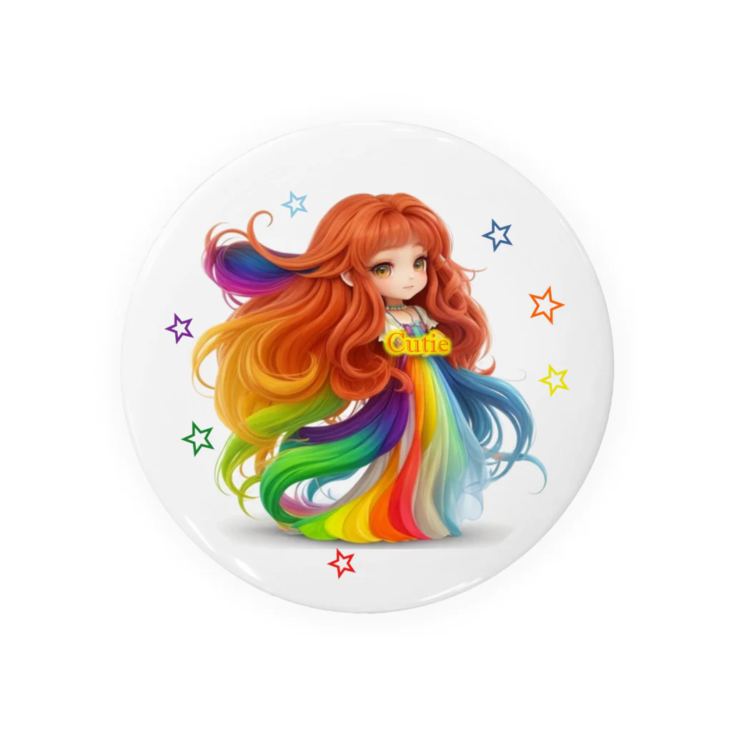 chibi_hikariのRainbow Hair Cutie Tin Badge