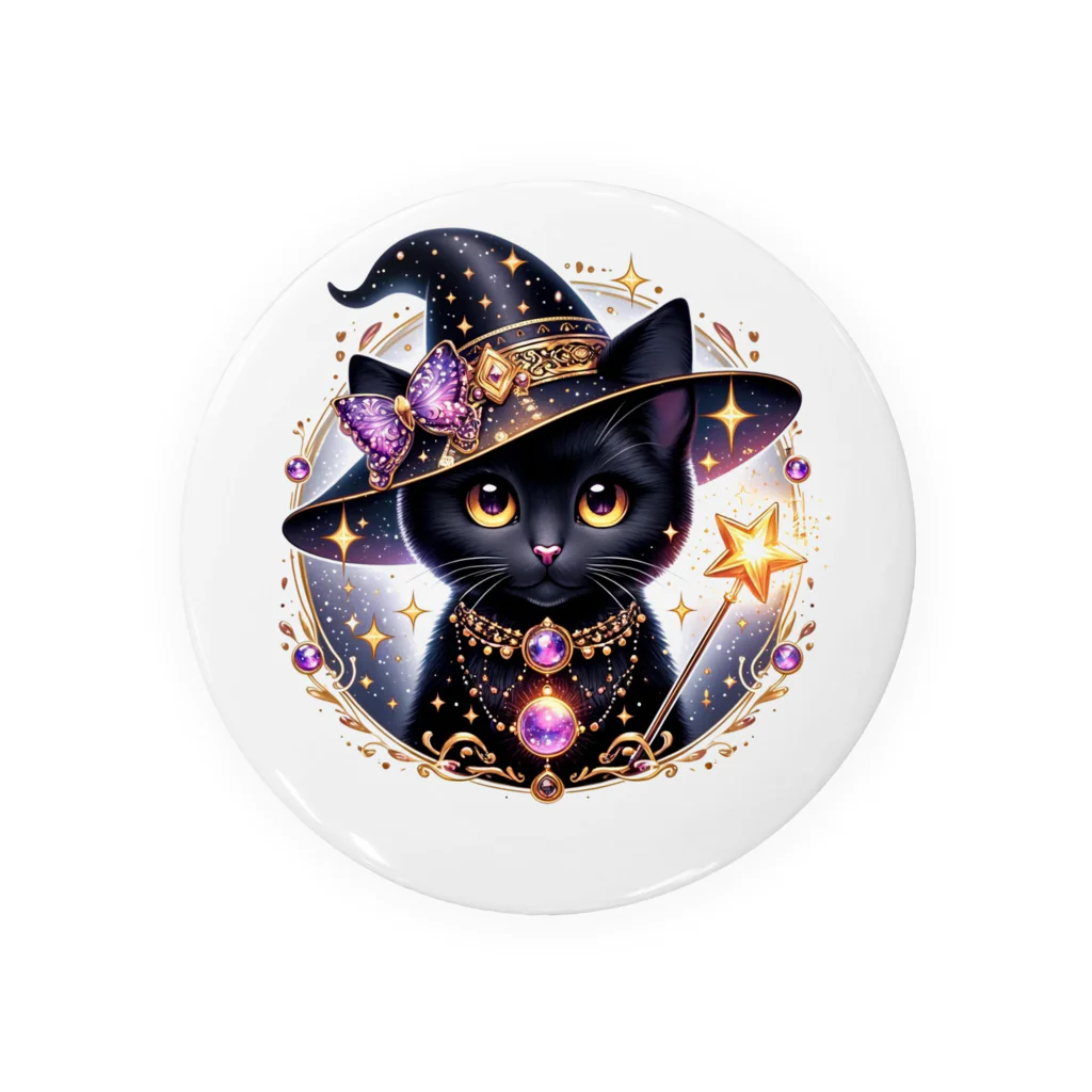 黒猫ギャラリー🐈‍⬛の黒猫の魔法使い Tin Badge