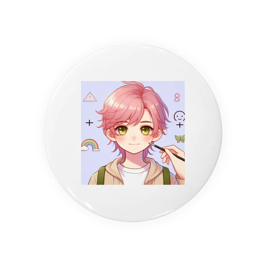 yuririchiのピンクの髪の男の子のグッズ 缶バッジ