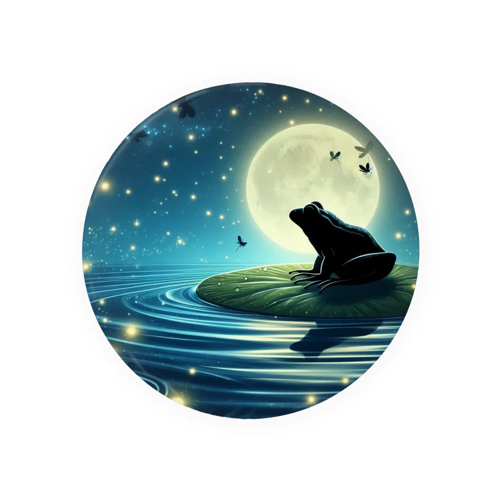 ususio1431の月夜のカエル Tin Badge