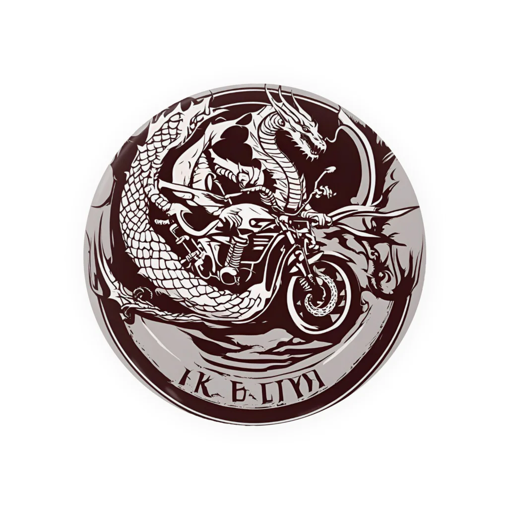 the blue seasonのバイクとドラゴンの融合: 力強さとスピードの象徴 Tin Badge