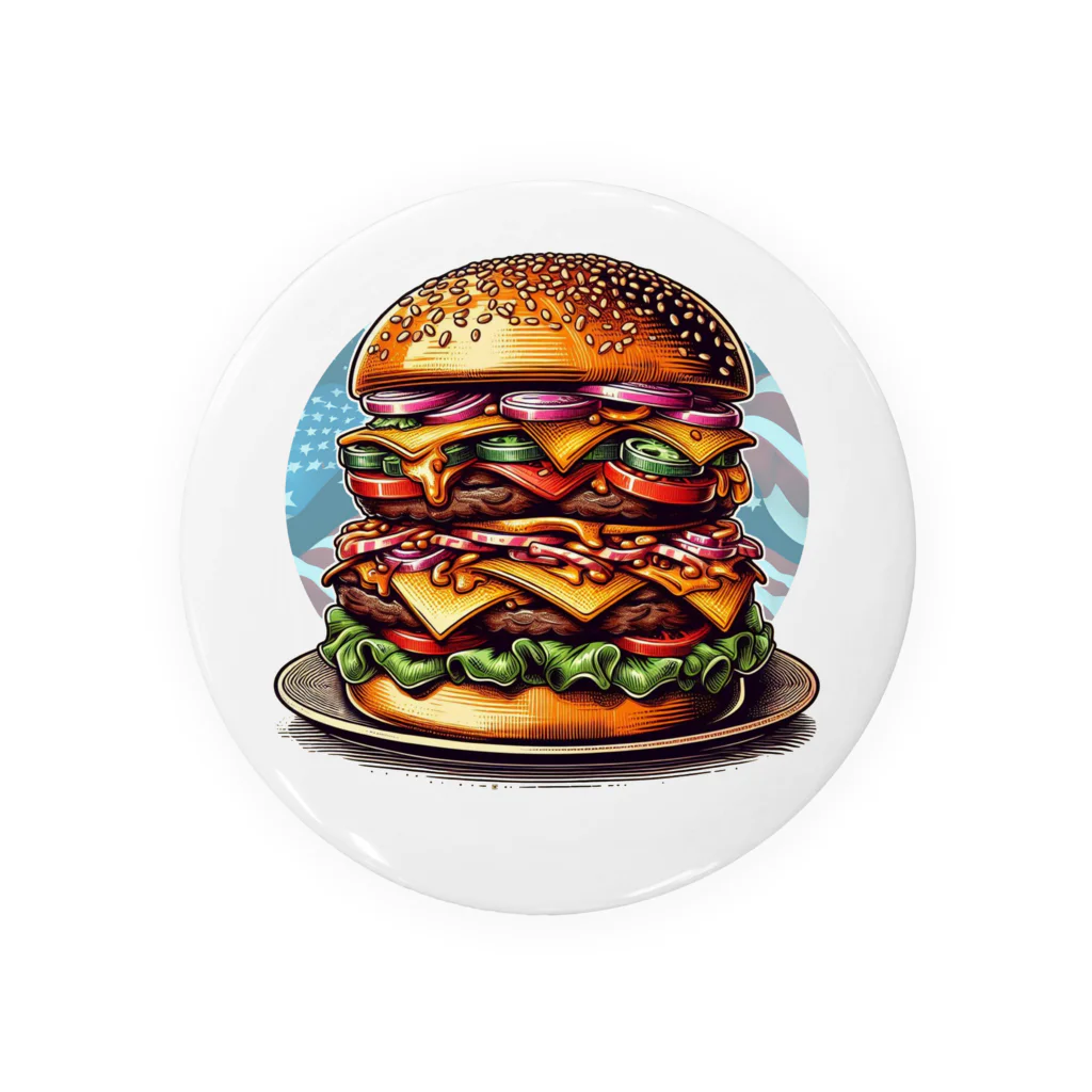 kazu_gのあなたを満足させるバーガーを!（濃色用） Tin Badge