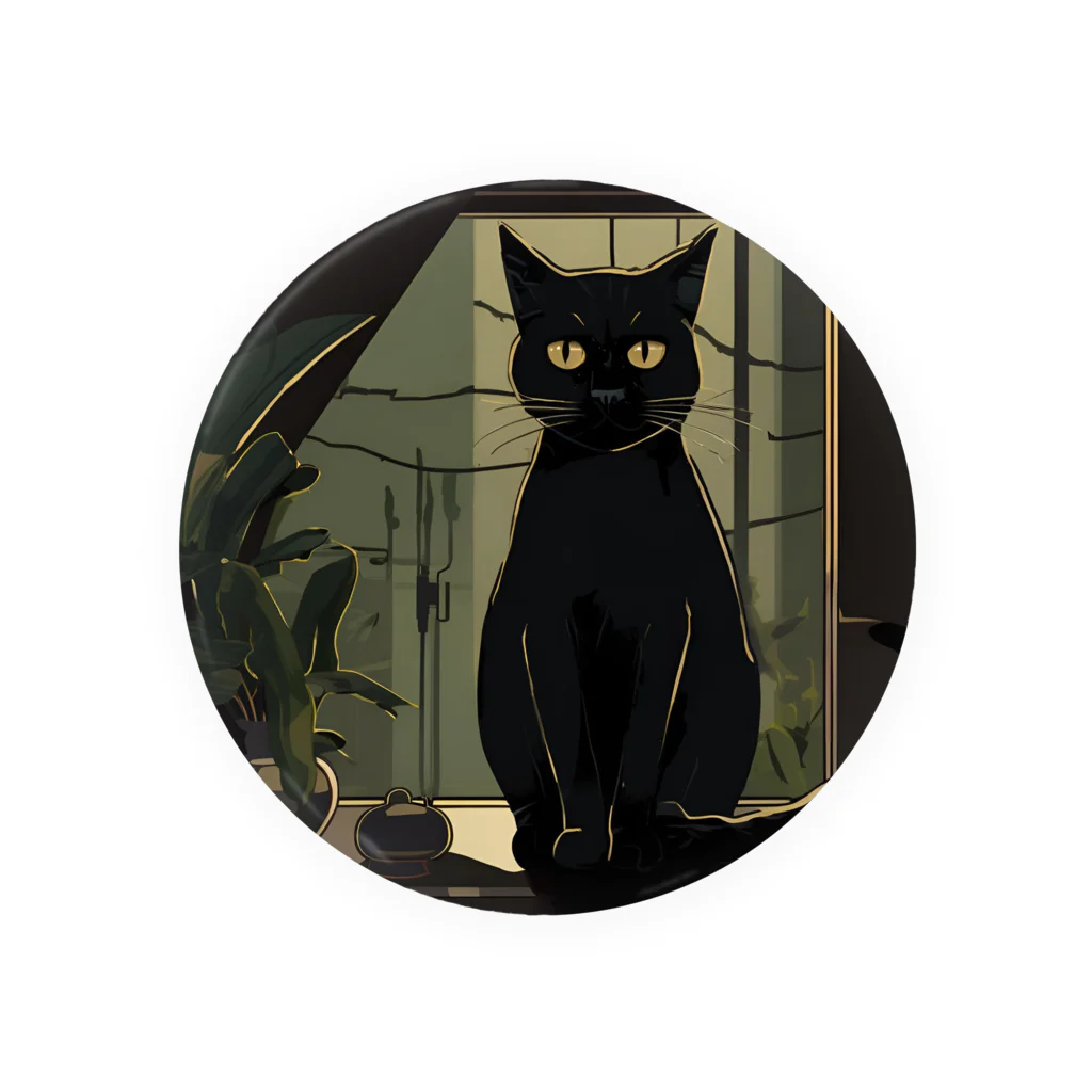 8890の黒猫 Tin Badge