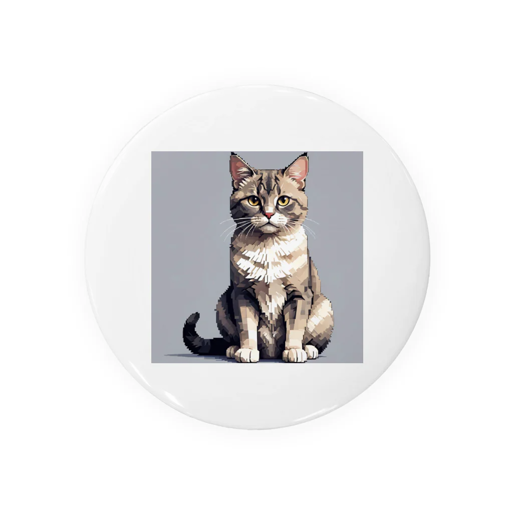 ドット絵ネコの座っている猫 Tin Badge