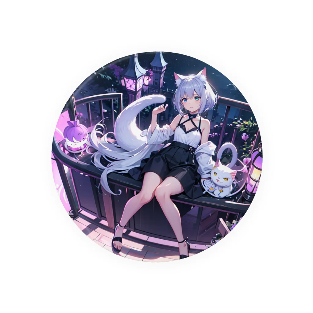 ねむねこのお店の猫耳少女 Tin Badge