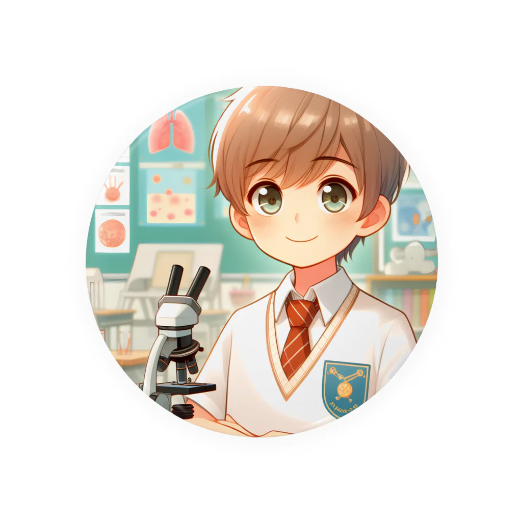 可愛い男の子イラスト販売所　By,keicyanの男の子　中学1年生　科学部 Tin Badge