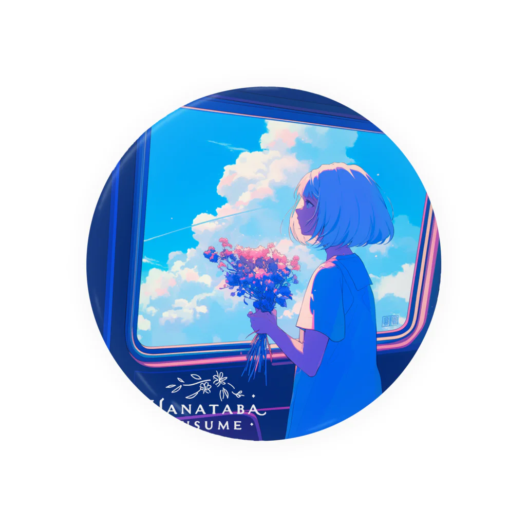 花束娘のA Girl and Flowers on the Journey Tin Badge