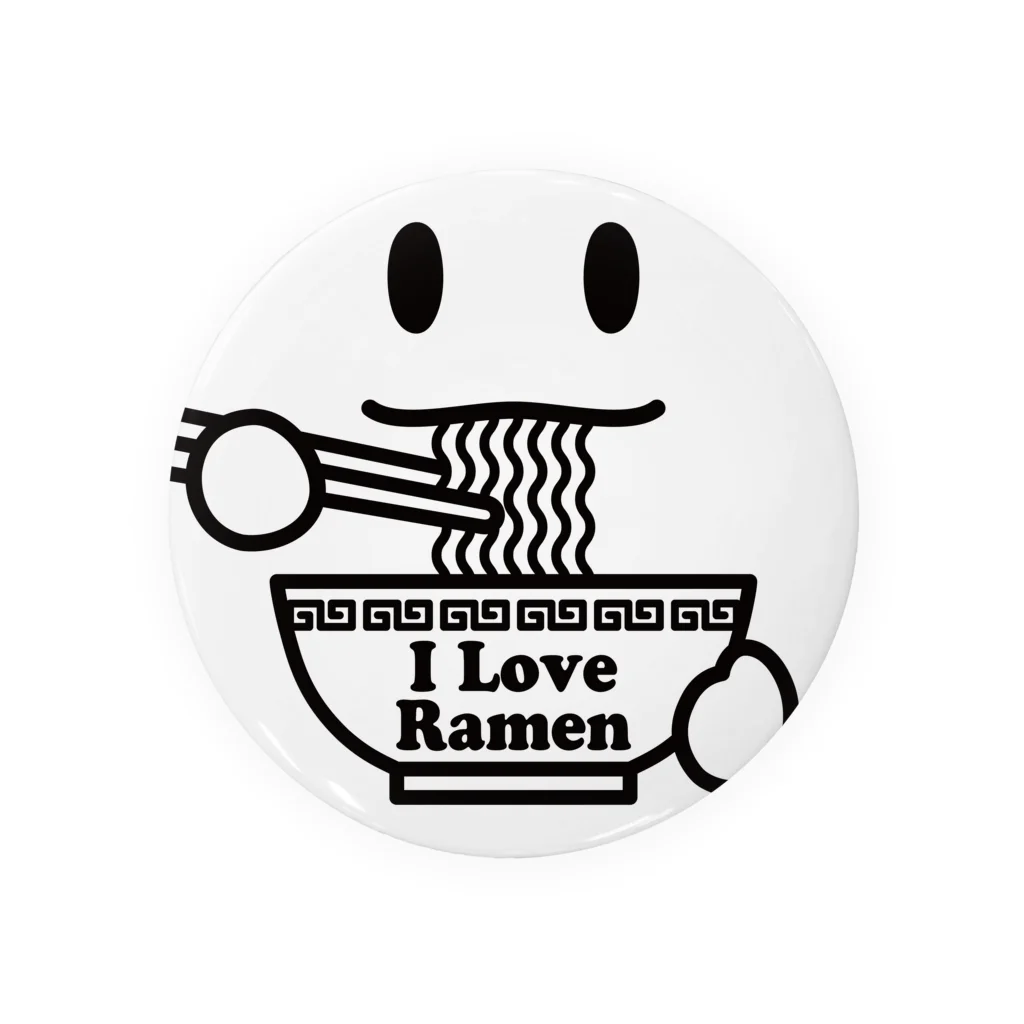 KOHAKUMARUのラーメン大好き I Love Ramen 黒 Tin Badge