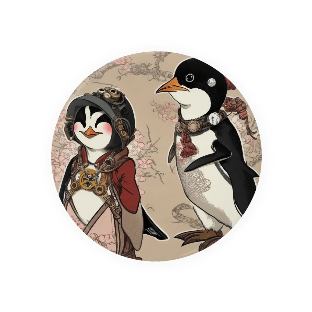 Itsuki_japaneseの浮世絵風　ペンギンパンク01 Tin Badge
