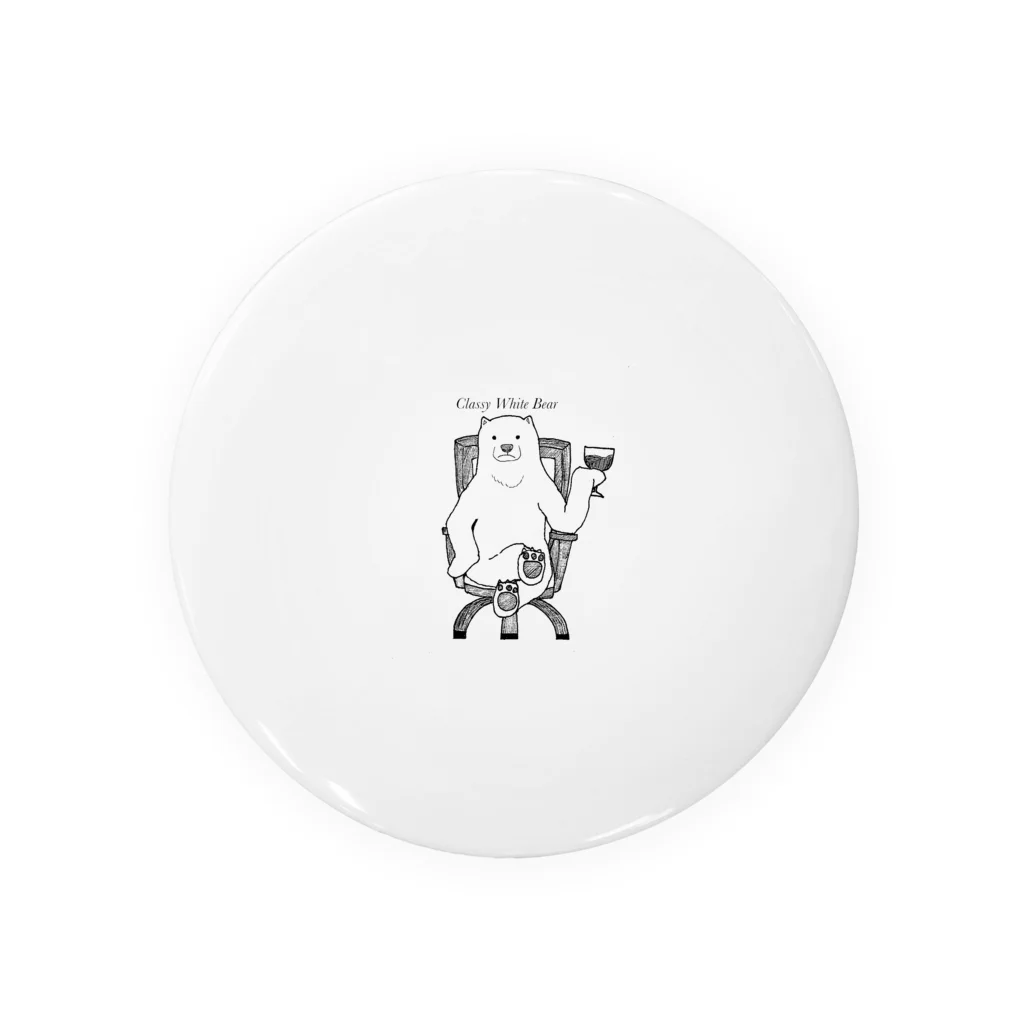 s1o0r0のClassy White Bear Tin Badge