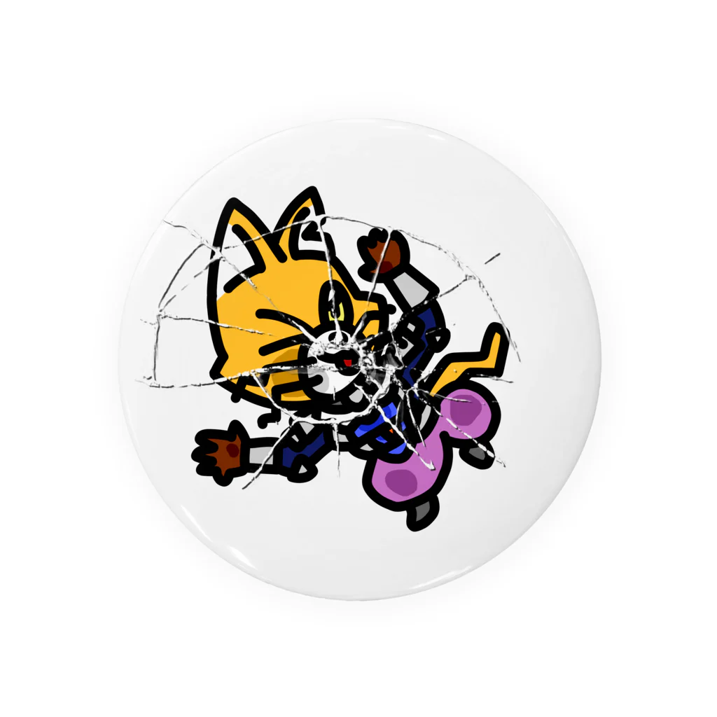 キャットＣのこうじょうけんがくの手前ふっとびキャットＣ Tin Badge