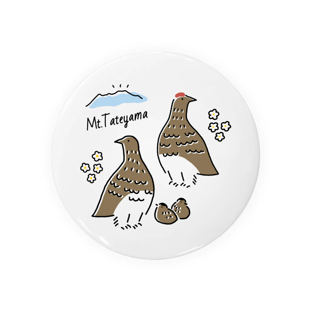 mmfumの夏の立山で子育て中のライチョウさん Tin Badge