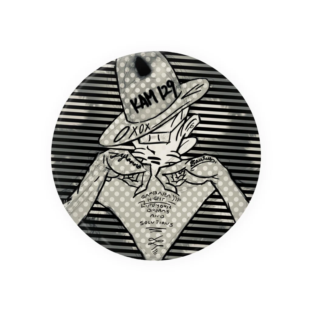 がんばらないちゃんのCosmic tyranno girl monotone Tin Badge