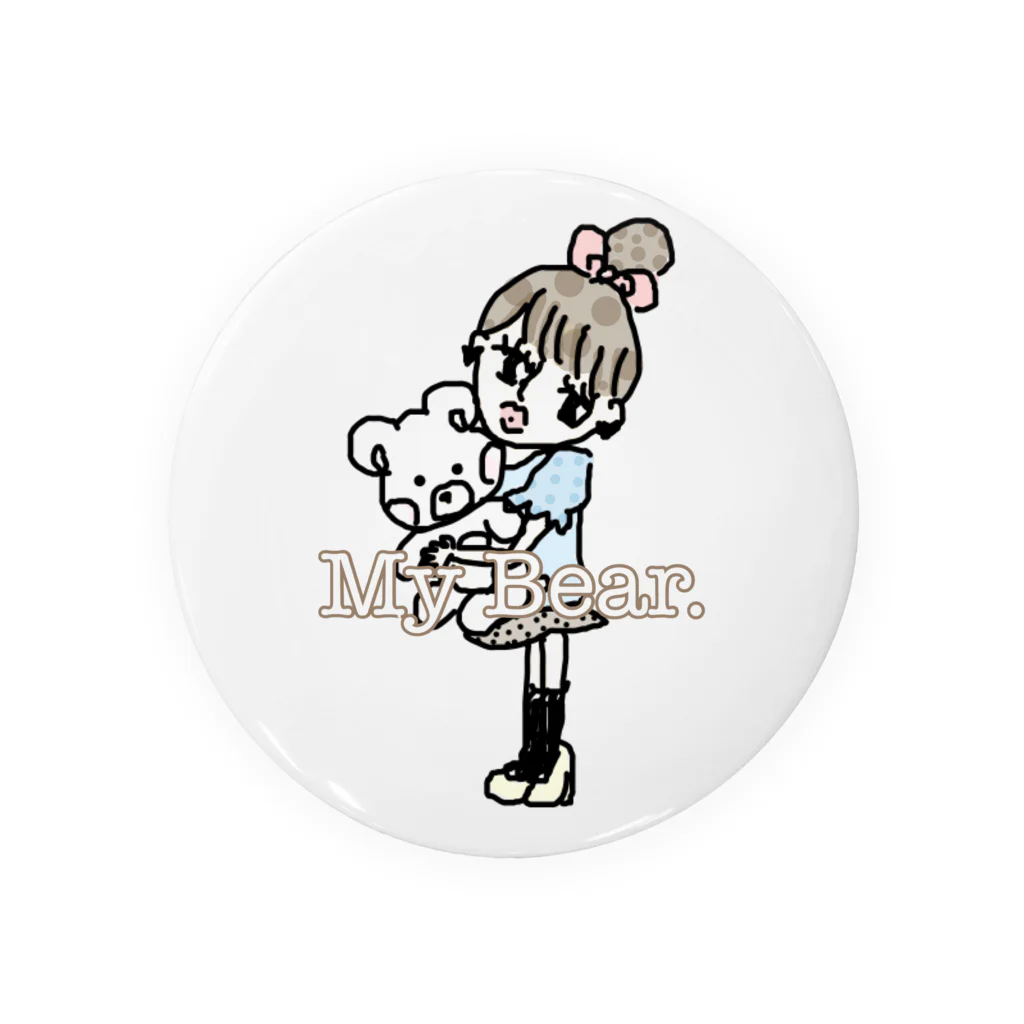 Ychanの女の子とクマさん🧸 Tin Badge