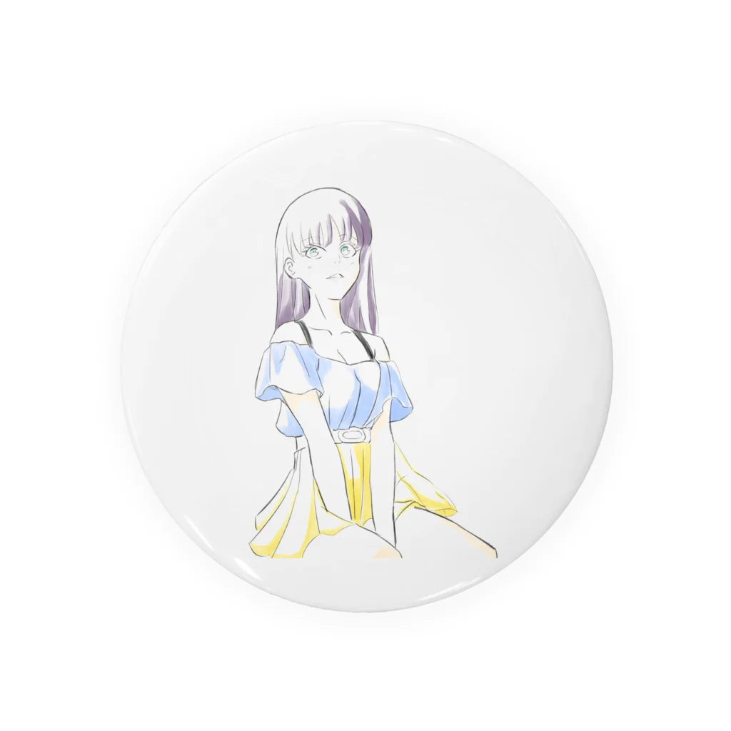 bnnon42のロングの女の子 Tin Badge