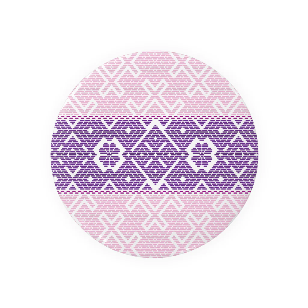 【松】黒金アートこぎん和紙和柄の紫桜 Tin Badge