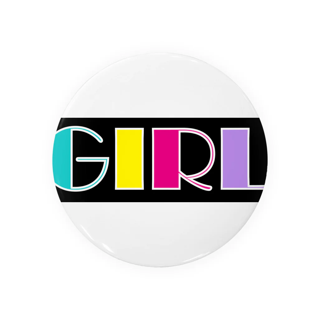 Ushi-Haruのレトロカラフル　GIRL Tin Badge