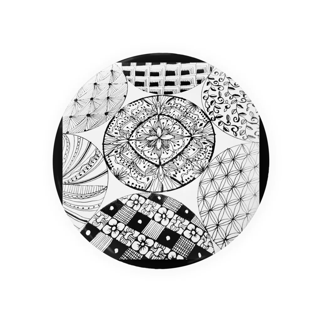 hitomin311のZentangle Tin Badge