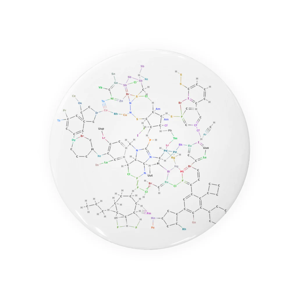 にゃんたみやの化学構造式シリーズ５ 缶バッジ