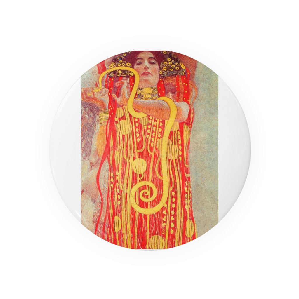 Art Baseのグスタフ・クリムト / 1907 /University of Vienna Ceiling Paintings (Medicine) / Gustav Klimt Tin Badge