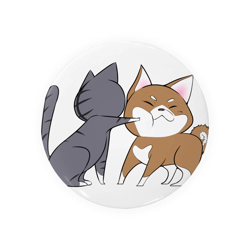 スナネコシンドバッド SUZURIキャラバンのしばねこネコパンチ（胡麻柴） Tin Badge