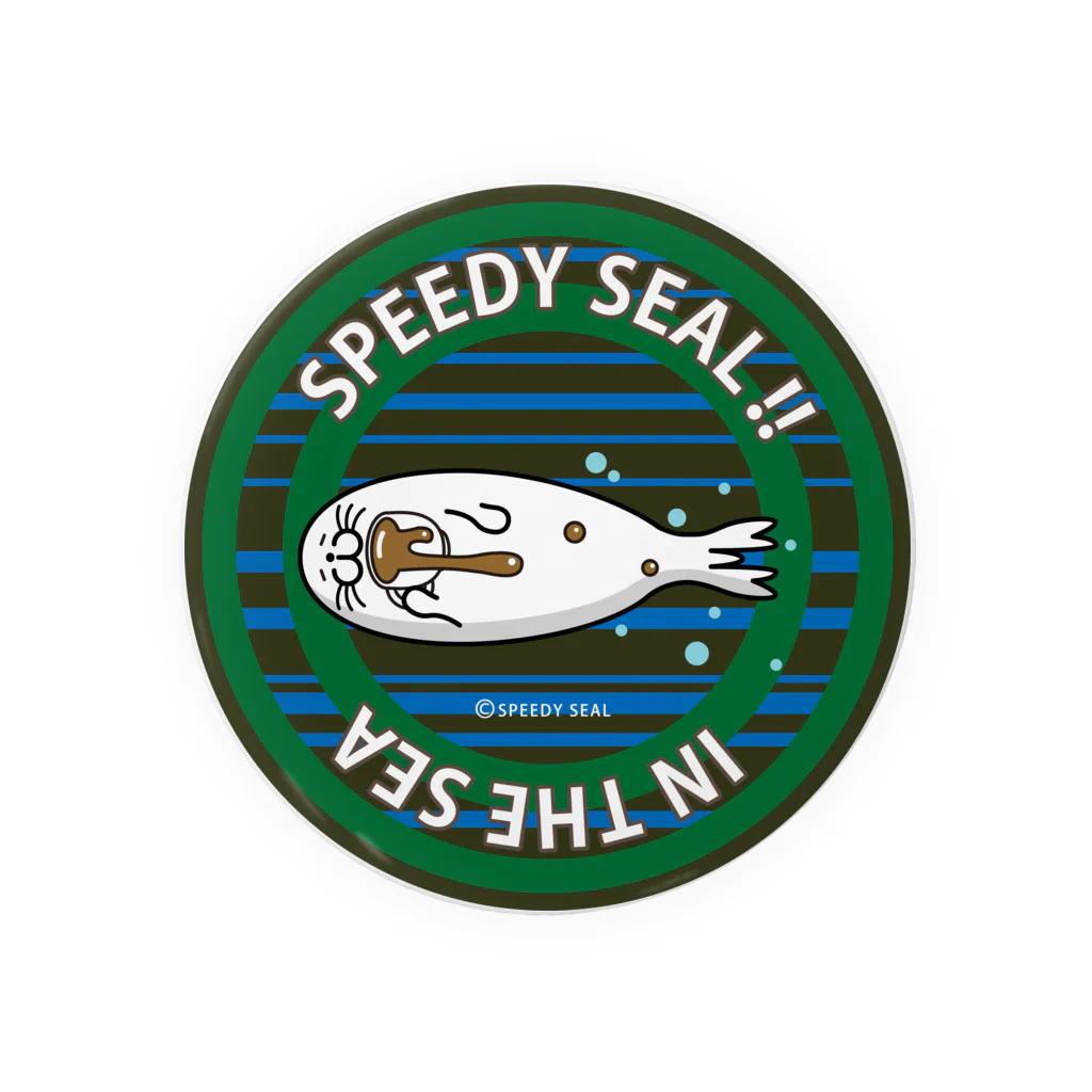 SPEEDY SEALのアザラシ　リラックス　コーヒータイム Tin Badge