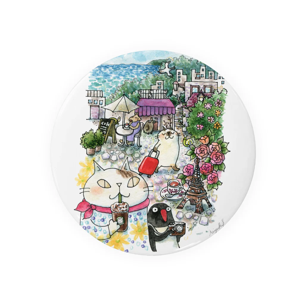 吉沢深雪の猫とペンギンと旅気分 Tin Badge