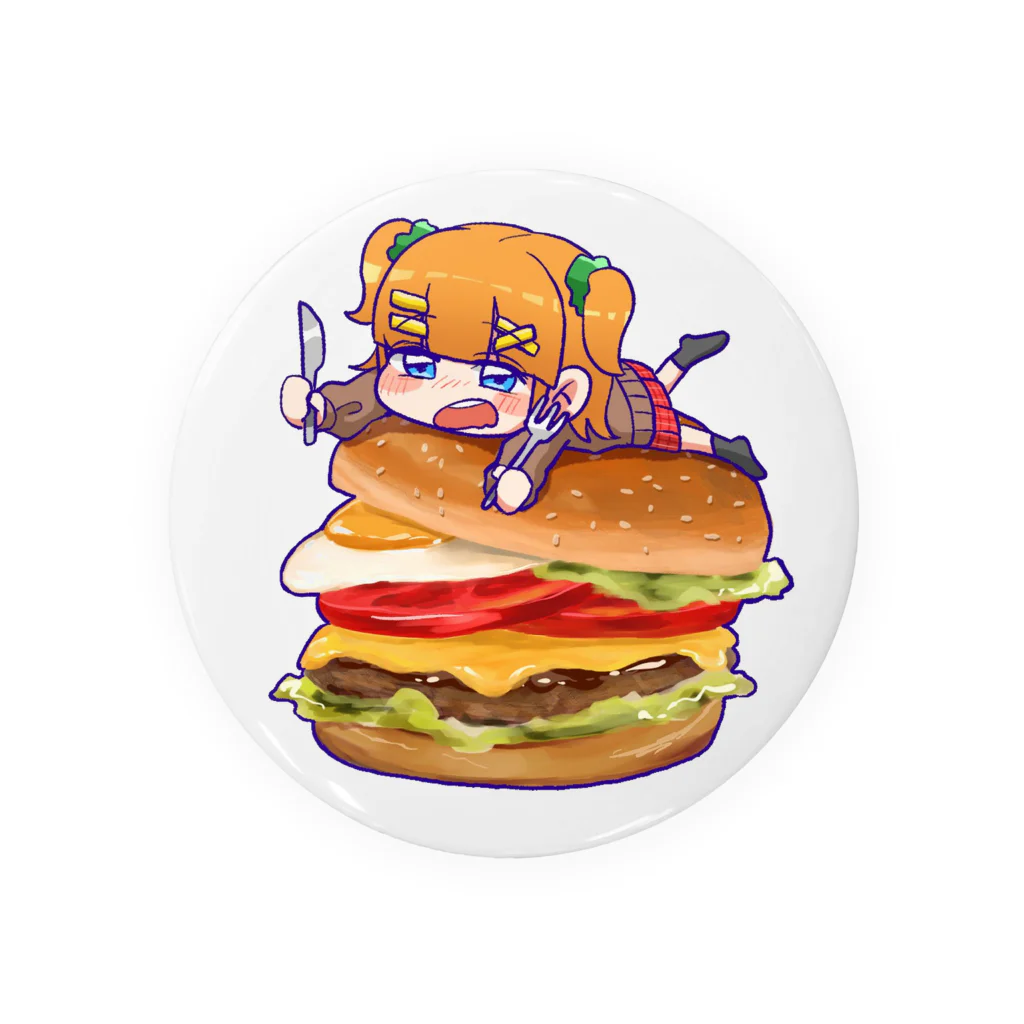 みねつきのみかんちゃんとハンバーガー 缶バッジ