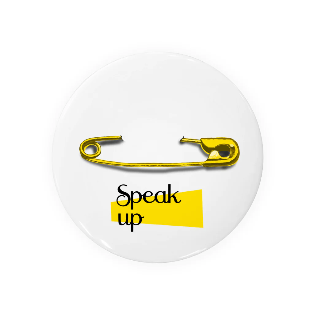 Speak upのイエローピンA Tin Badge