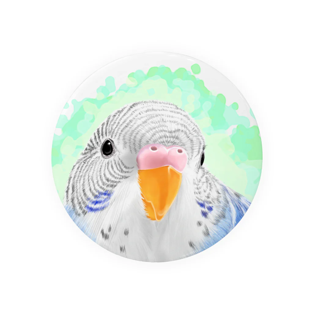 まめるりはことりのセキセイインコ　オパーリン【まめるりはことり】 Tin Badge