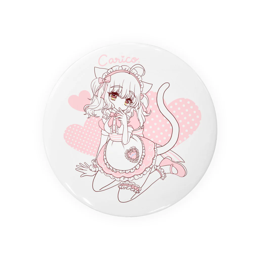 caricoのメイドのねこガール Tin Badge