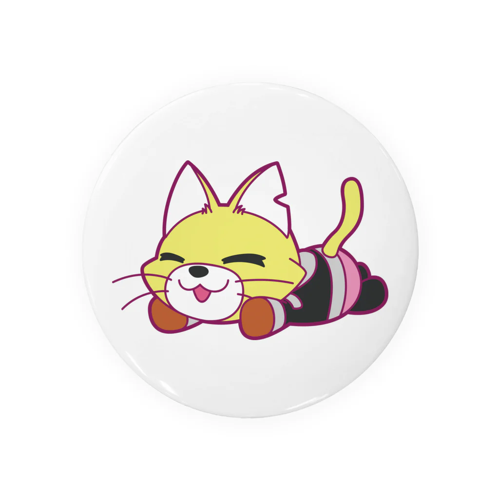 キャットＣのこうじょうけんがくの寝そべりキャットC単独 Tin Badge