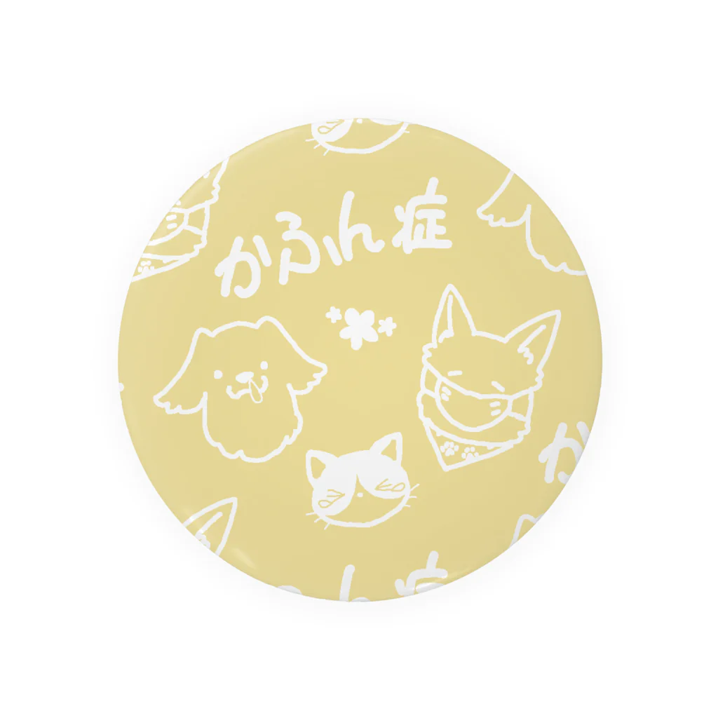 KUROHANAの花粉症アピール犬と猫 Tin Badge