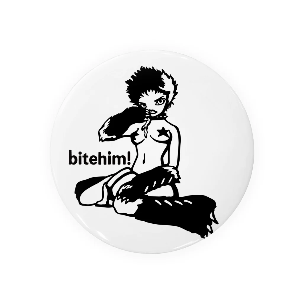 bite him!のベア１ 缶バッジ