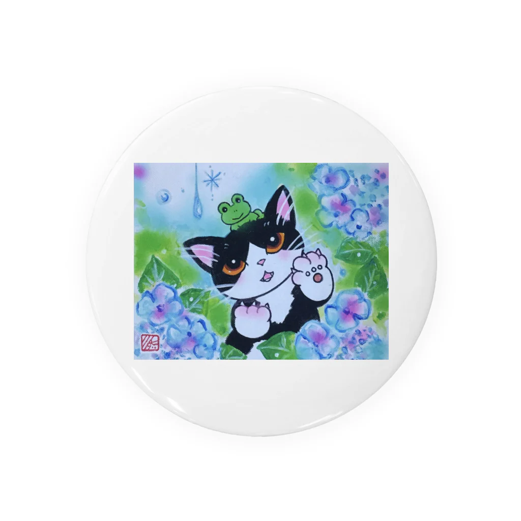 shimaneko megumi（しま猫めぐみ）のAWOJI  THE  CAT  雨がすき ！ Tin Badge