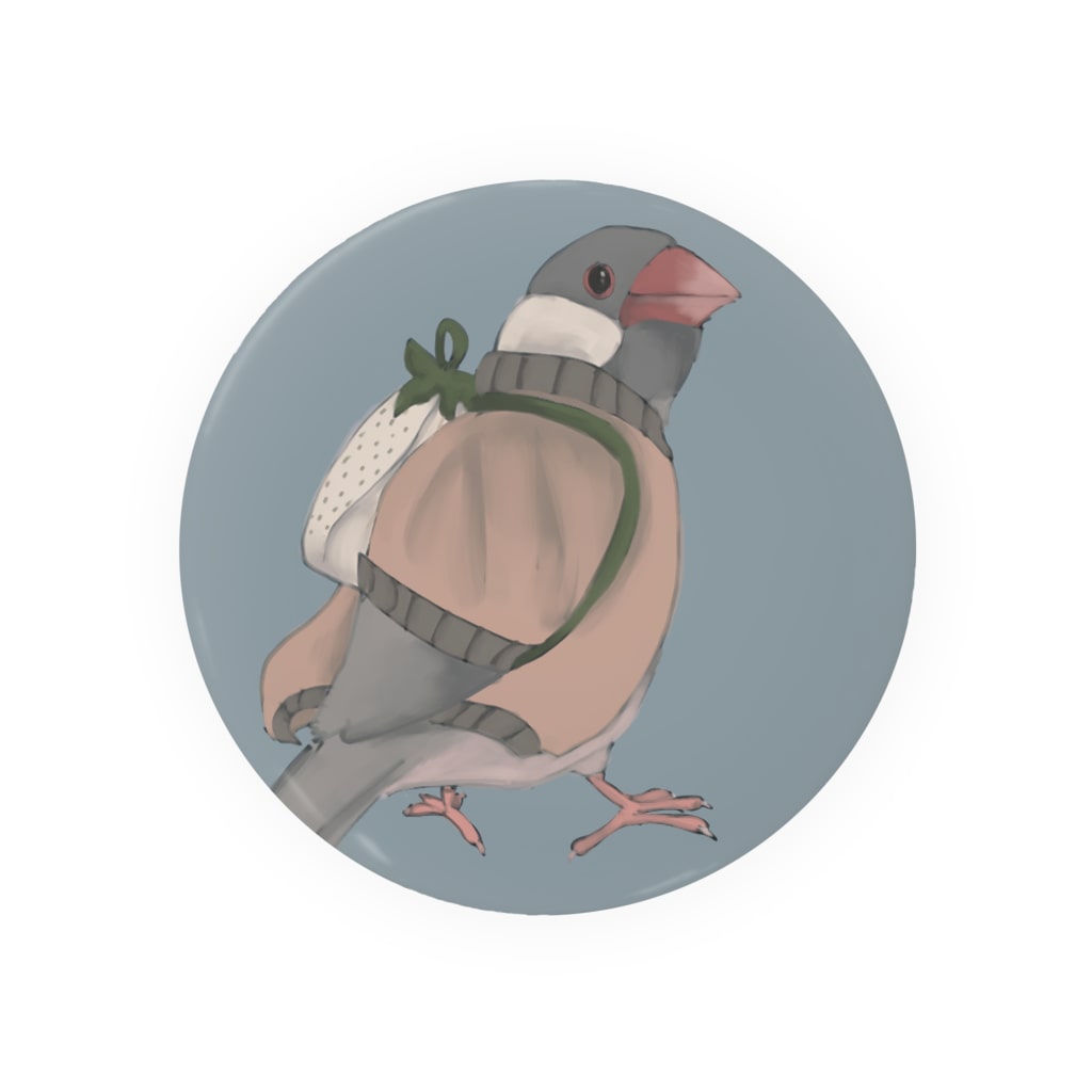 イチゴ兄弟の文鳥 シルバー文鳥 わらびﾓｯﾁｬ Heisei Walabi の缶バッジ通販 Suzuri スズリ