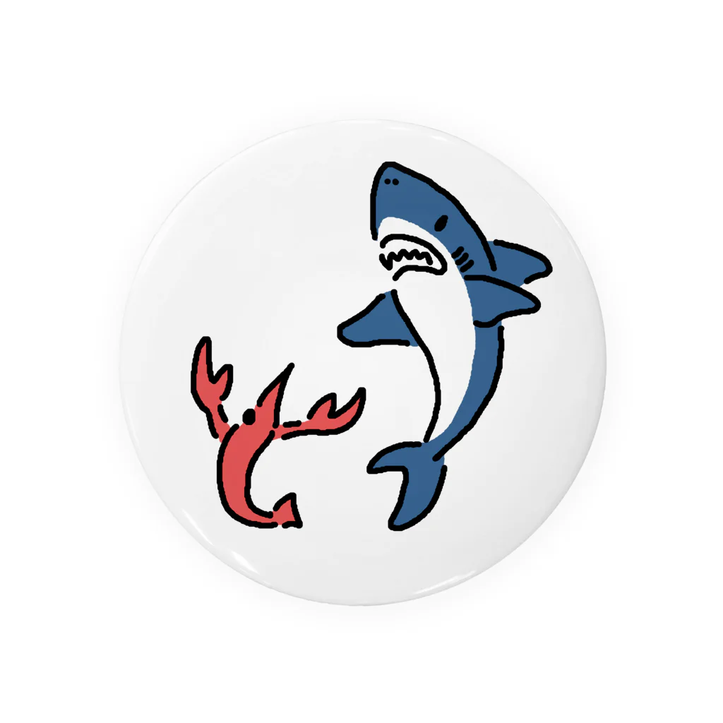 サメ わりとおもいのエビと踊るサメ Tin Badge