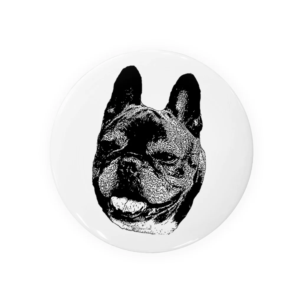 愛犬のドッグフード代を稼ぐTシャツ屋さんのにっこり犬マメ(モノトーン) Tin Badge