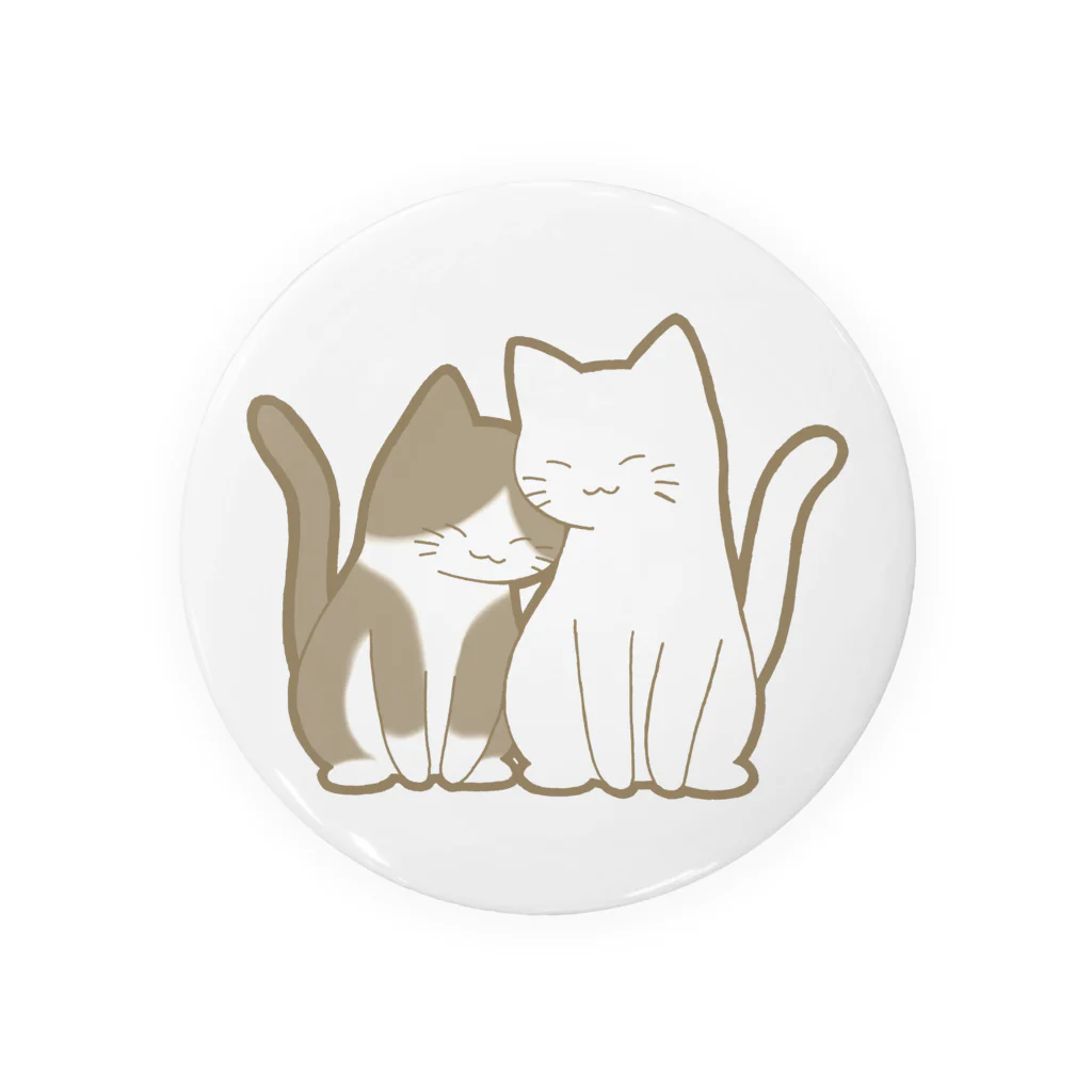 かわいいもののおみせ　いそぎんちゃくの仲良し猫　白黒ハチワレ&白 Tin Badge